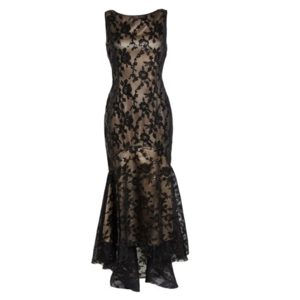 ELIZA J Sequin & Lace High/low Trumpet Gown - Picture 3 of 10